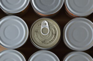 canned meats from above on counter