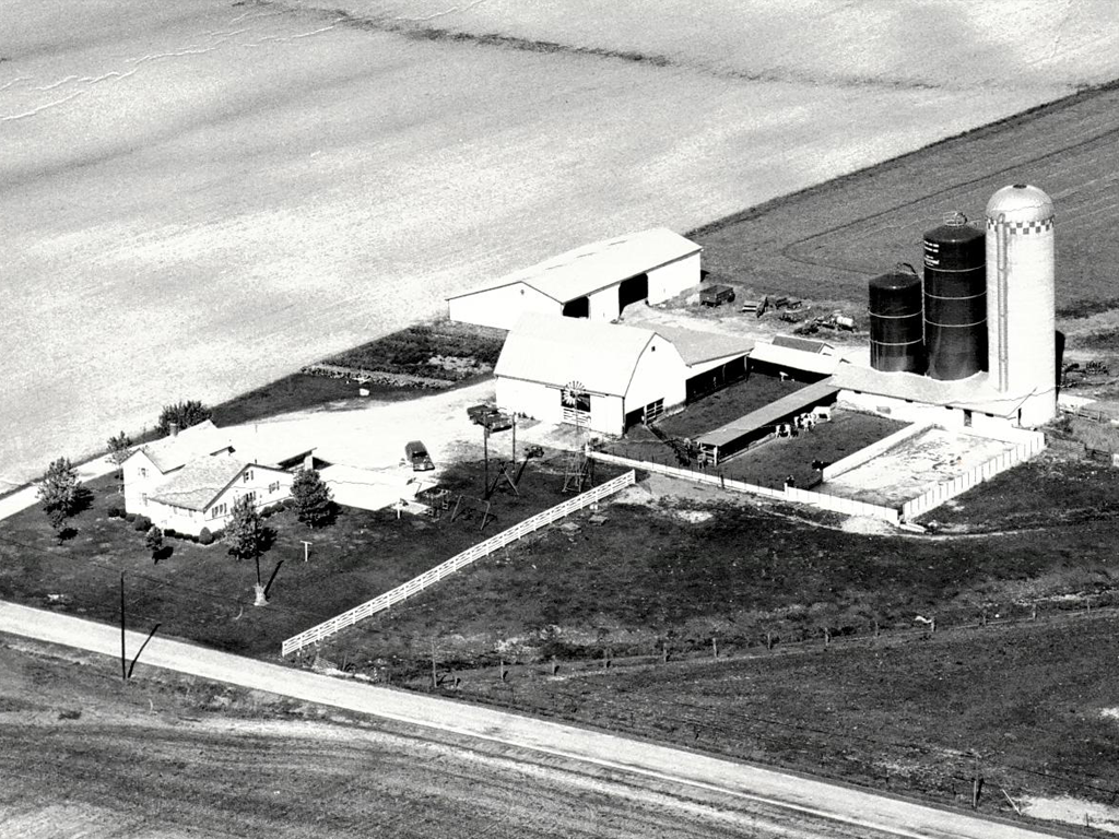 An aerial view of the Werling Family Farm.